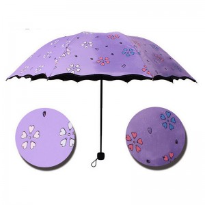 Print frumos 3 ori manual deschis deschidere de culoare magică umbrelă sub ploaie
