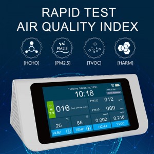 Dienmer Detector de aer multifuncțional Senzor de gaz portabil Calibrare inteligentă PM2.5 PM10 PM1.0 Analizor de gaz HCHO Monitorul calității aerului