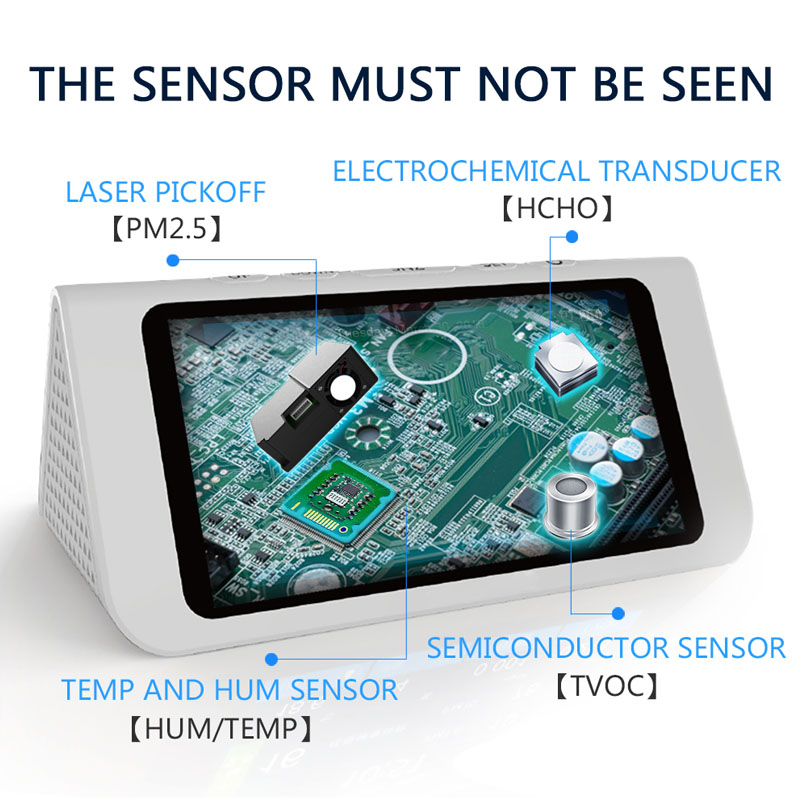 Dienmer Detector de aer multifuncțional Senzor de gaz portabil Calibrare inteligentă PM2.5 PM10 PM1.0 Analizor de gaz HCHO Monitorul calității aerului