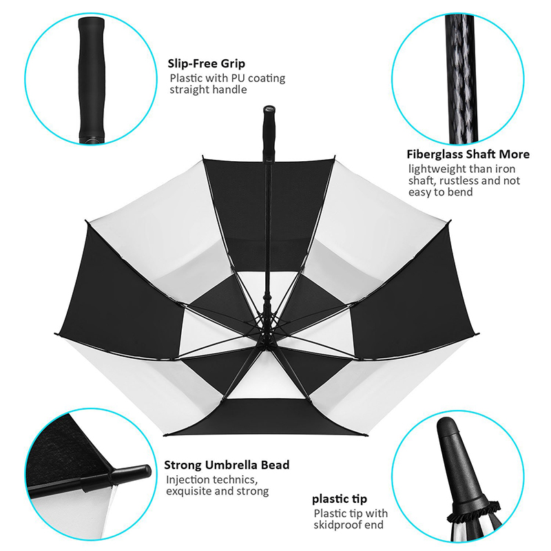 Impermeabil impermeabil de dimensiuni imense mâner umbrelă de golf automată