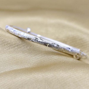 999 Brățară de argint cu stea completă, stil feminin, simplu, rotund, tub rotund, brățat de mână