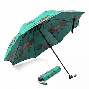 Producător din China mâner ușor din plastic desen animat auto deschis personalizat tipărit 3 umbrelă pliabilă