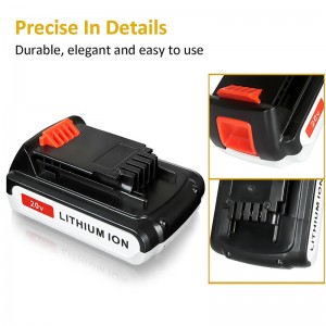 Baterii fără fir pentru înlocuirea Li-ion 2000mAh 20V pentru Black \u0026 Decker LB20, LBX20, LBX4020, LB2X4020