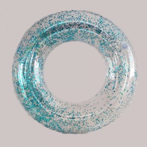Inel gonflabil cu glitter transparent pentru copii