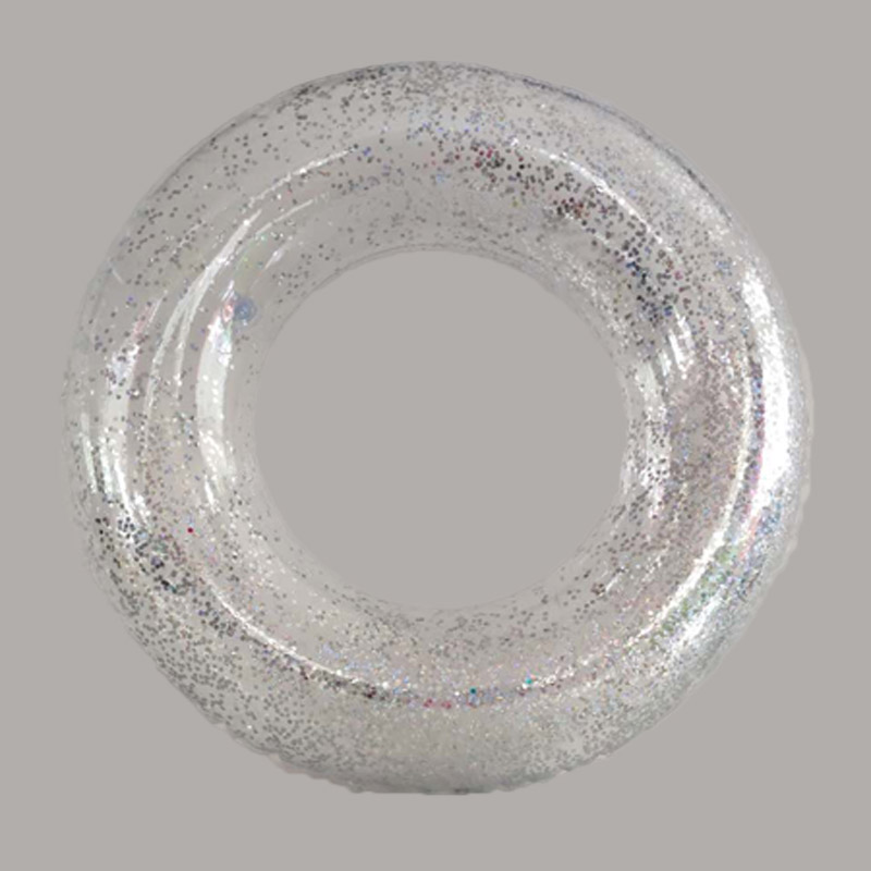 Inel gonflabil cu glitter transparent pentru copii