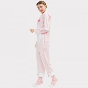 Set de pijamale din broderie din bumbac onesie pentru femei