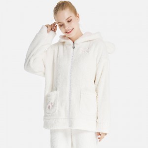 Femei Set de pijamale cu broderie din fleece, snuggle