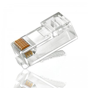 Conector CAT5 CAT5E CAT6 8P8C UTP Placat cu aur Ethernet Cap de cristal