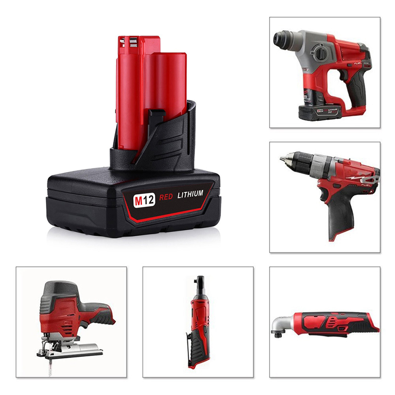 Înlocuire Baterii cu litiu 12V 5000mAh pentru Milwaukee 48-11-2411 M12 Silozuri fără fir