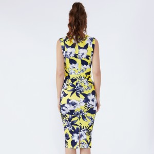 Vara dama poliester din umăr rochii vintage modele imagini imprimeu floral rochii de petrecere rochii de petrecere