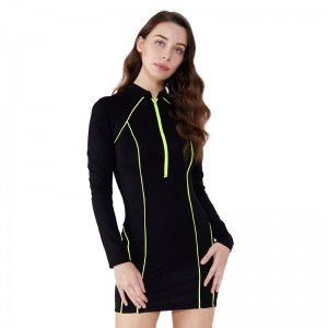 Fabrica OEM de înaltă calitate dungi negre înfășurați rochie ieftină bandaj rochie de vară neagră