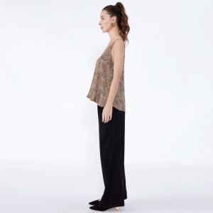 Cel mai recent design pantaloni de pantaloni slăbiți din piele neagră JSDJ2516