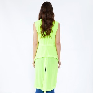 Design fluorescent verde Loose Plus bluză și top lungă de damă