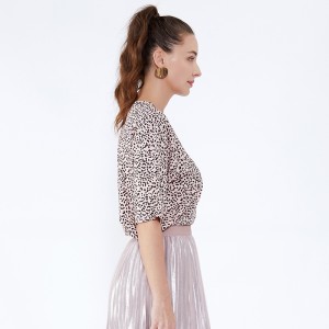 Leopard Print Imbrăcăminte pentru femei Bumbac Sarees Designuri Bluză imprimată