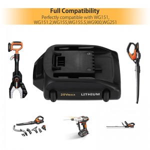 20V 2000mAh Li-ion de baterii de înlocuire pentru baterii electrice Worx WA3525