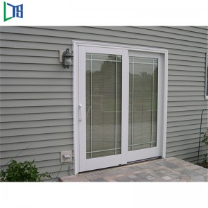 Uși glisante duble din aluminiu cu geamuri duble de securitate cu As2047 și acoperire cu pulbere finisată