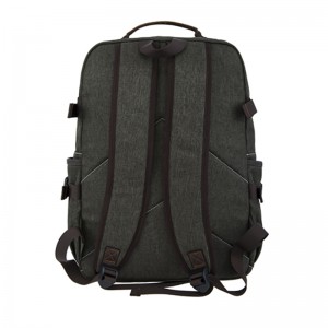 18SC-6891D Armata Verde Durabel Pânză Rucsac din piele naturală Laptop Business Bagbag Pachet de călătorie autentic