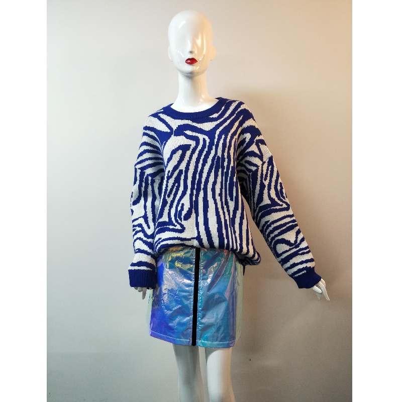 LADIES 'BLUE SWIRL PRINT JUMPER RLWS0011F