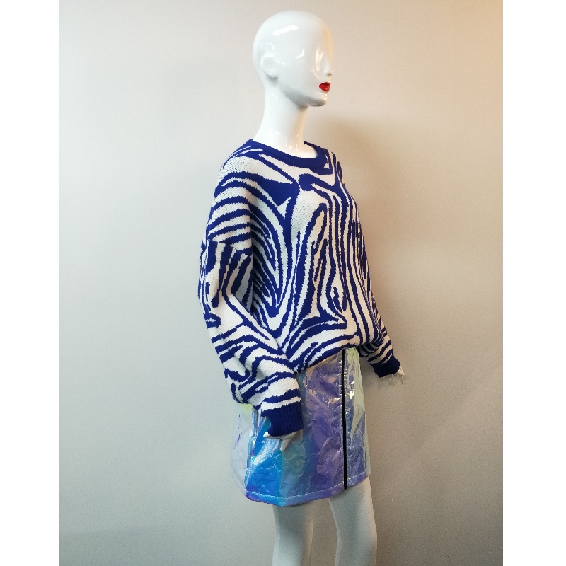 LADIES 'BLUE SWIRL PRINT JUMPER RLWS0011F