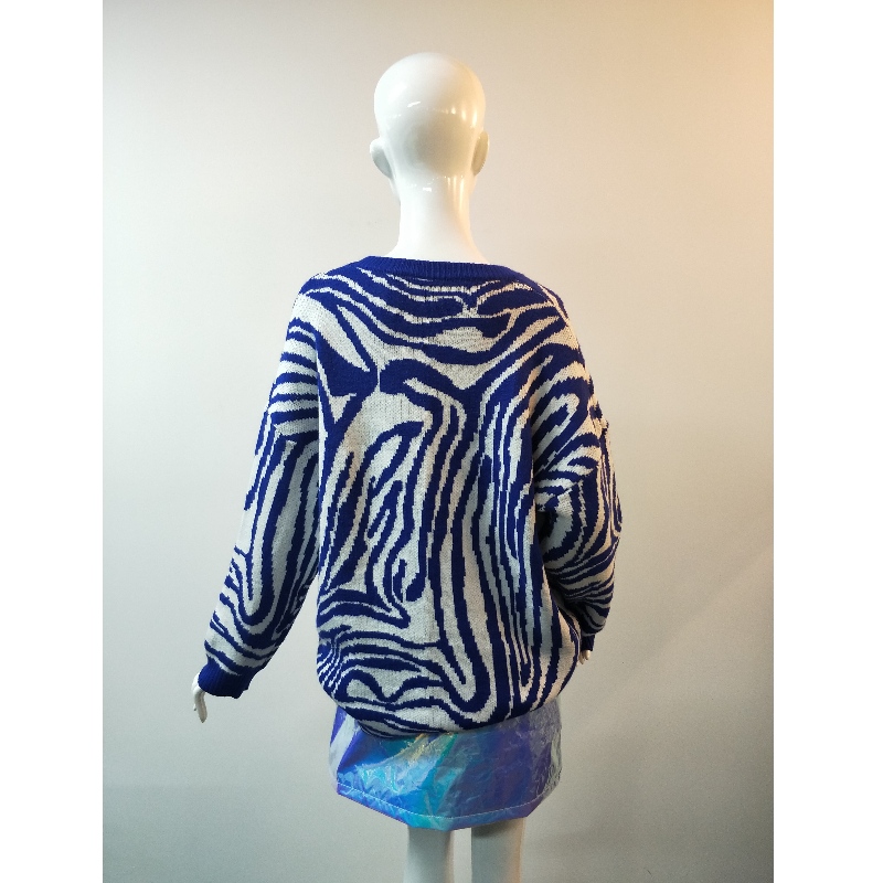 LADIES 'BLUE SWIRL PRINT JUMPER RLWS0011F