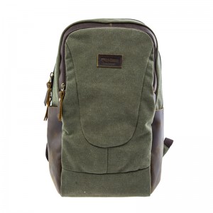 17SC-6456D Bine ați venit Rucsac de călătorie de pânză verde durabil, ecologic, cu compartiment pentru laptop de până la 15,4 inci