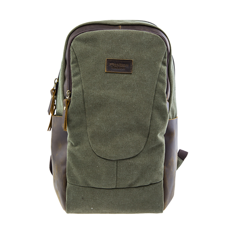 17SC-6456D Bine ați venit Rucsac de călătorie de pânză verde durabil, ecologic, cu compartiment pentru laptop de până la 15,4 inci