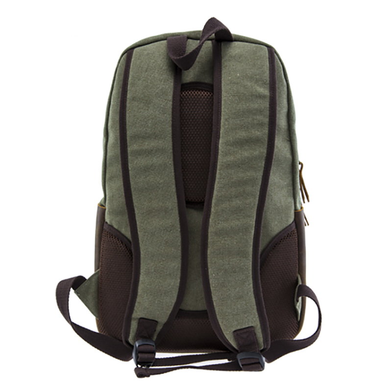 17SC-6456D Bine ați venit Rucsac de călătorie de pânză verde durabil, ecologic, cu compartiment pentru laptop de până la 15,4 inci