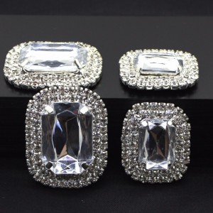 Nou design elegant bijuterii albe buton clar stras acrilic buton ieftin de cusut buton din plastic 9