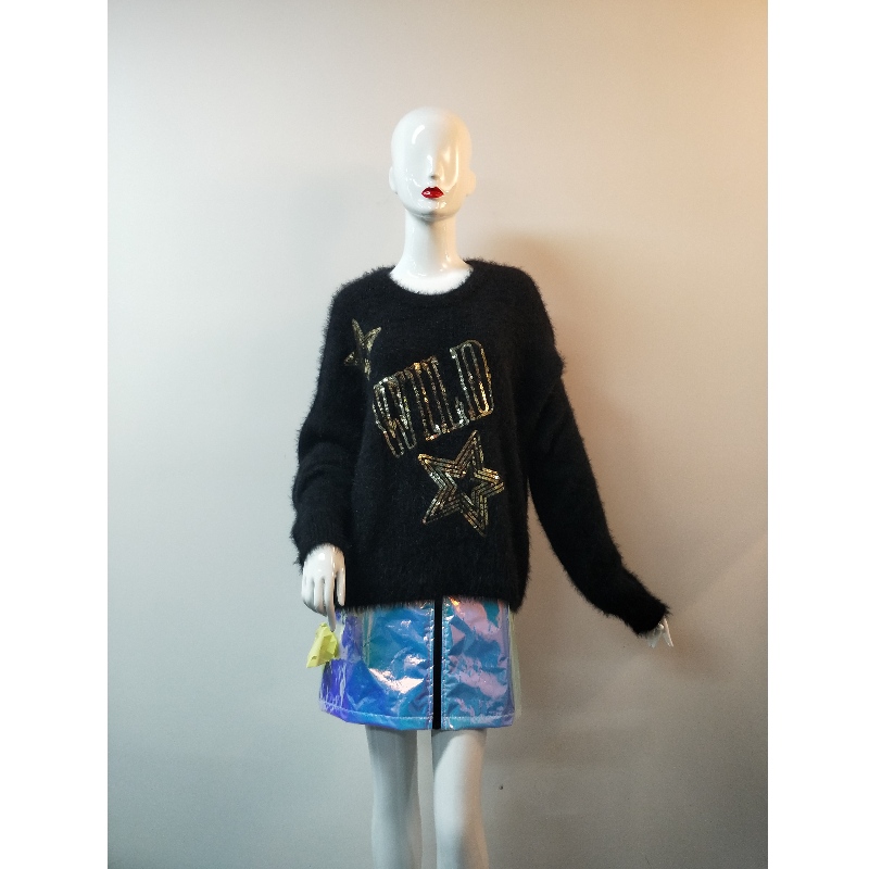 BLACK STAR-PRINT SWEATER RLWS00056F