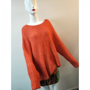 ORANGE IRREGULAR-HEM SWEATER RLWS00074F