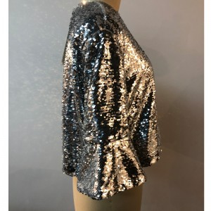 SILVER SHINY BEAD BLOUSE JLWB0013