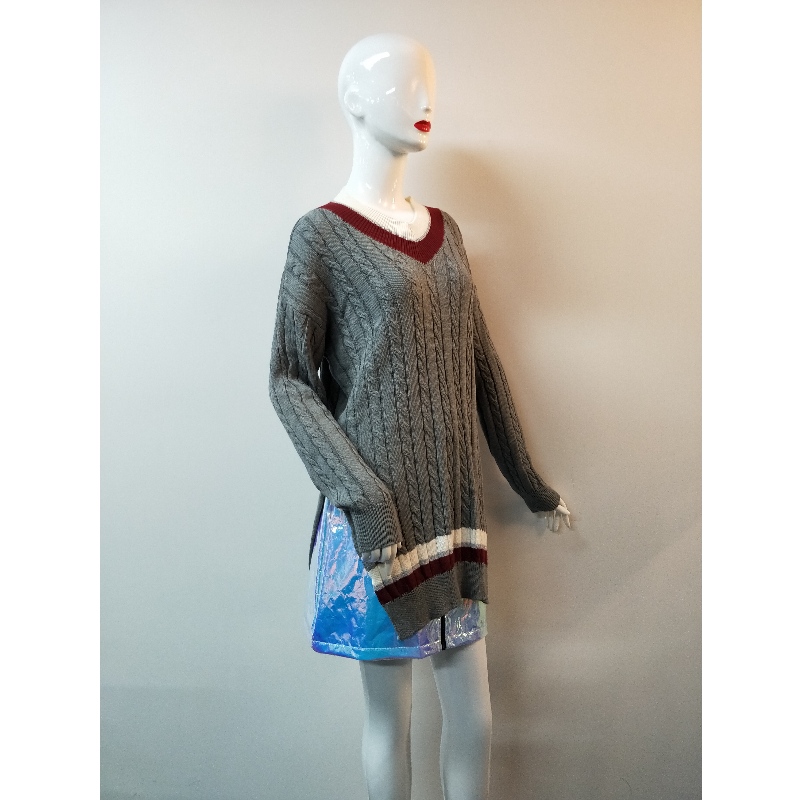 GREY SLIT-SIDE SWEATER RLWS0104F