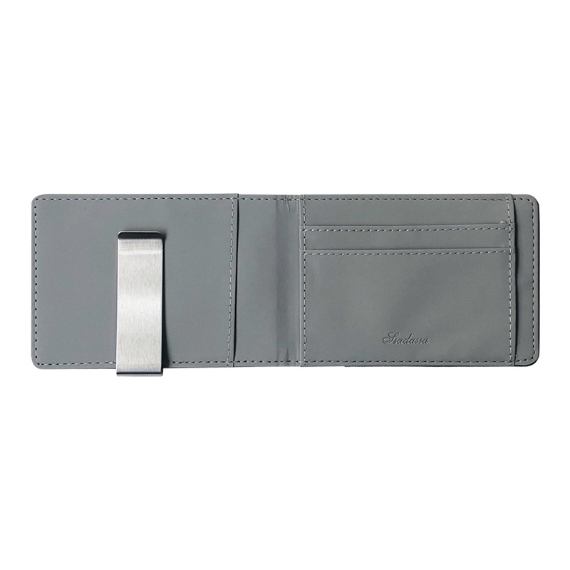 HD0827 - Portofel pentru bărbați Cross Pu, cu portofel scurt cu clemă din oțel inoxidabil