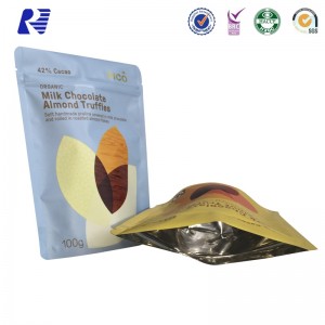 100g 250g 500g 1000g Pungă din aluminiu din folie de aluminiu cu buzunar cu fermoar pentru ciocolată sau alte ambalaje alimentare
