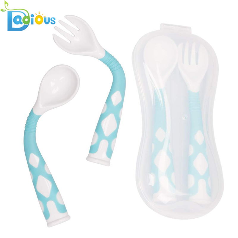 Rotund și Smooth Toddler Pentru a merge ustensile de călătorie Baby Fork Toddler Lingurițe și furculițe