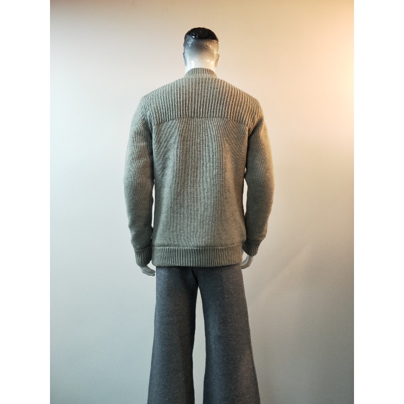 GREY SWEATER COAT RLMS0067F