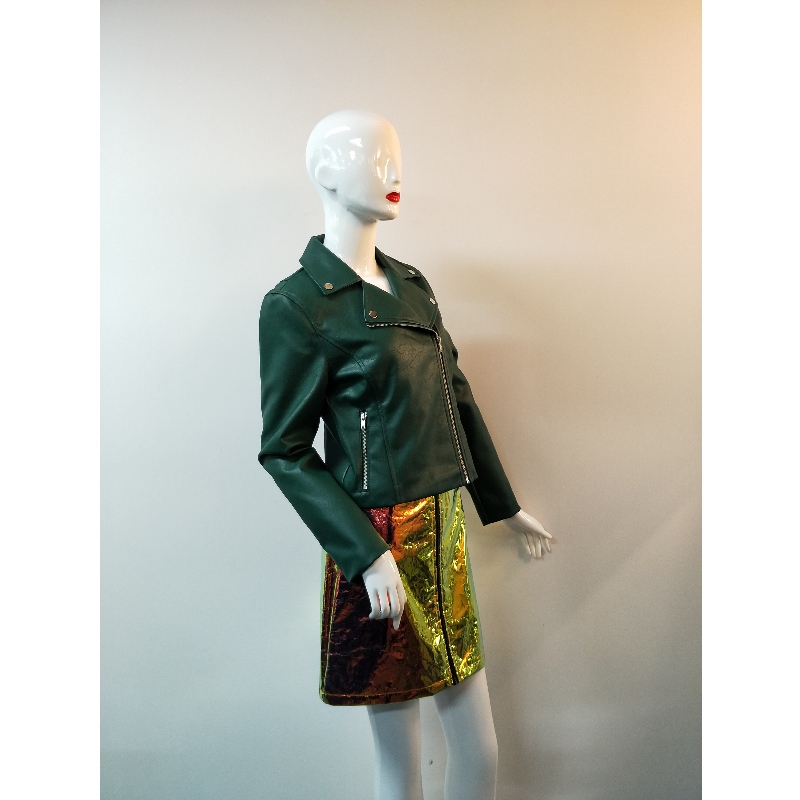 GREEN PU BICICLETĂ JACKET RLWPJ0002N