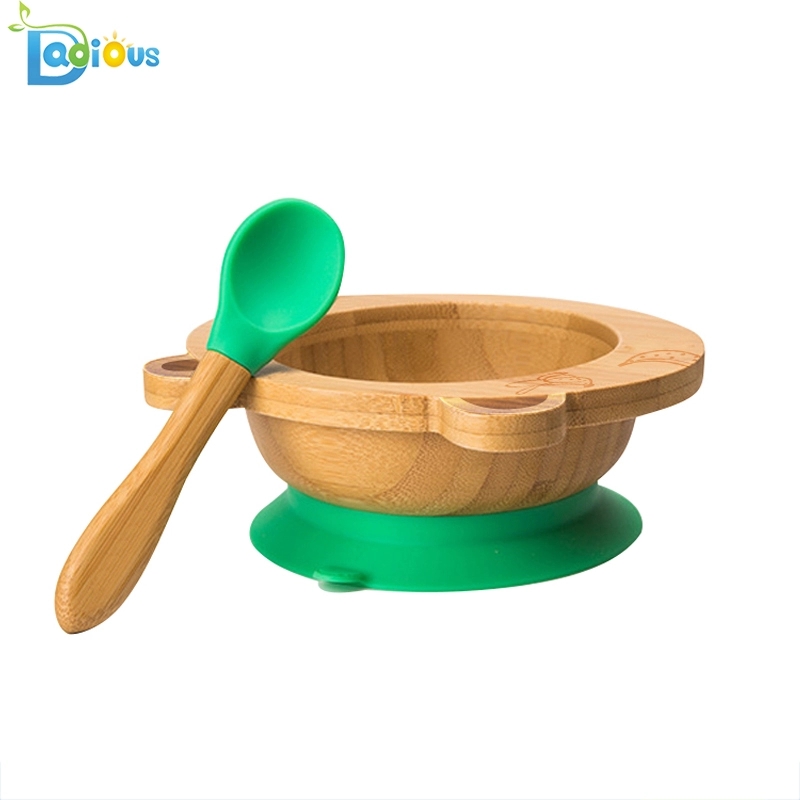 Proiectare nouă Bamboo Bamboo Vesela pentru copii Bamboo Baby Plate Non-toxice Bambus aspirație Baby Plate