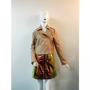 BUCĂȚI CU BROWN PU BIKER RLWPJ0006N