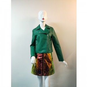 Jacheta cu bicicletă verde PU RLWPJ0011N