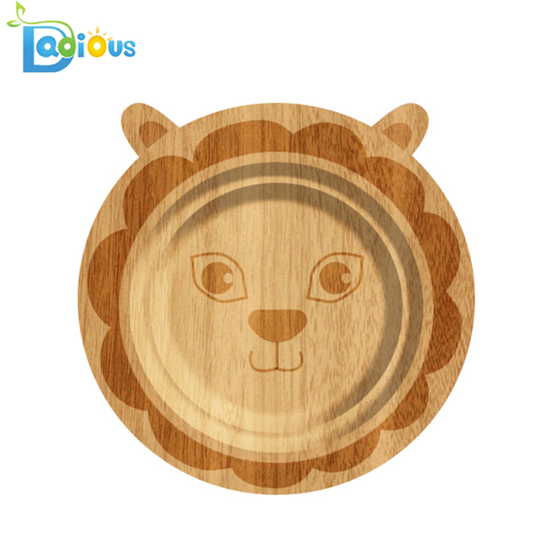 Logo-ul personalizat ramaneti Placi de aspiratie pentru copiii mici Bamboo Baby Plate de aspiratie BPA Baby Bamboo Baby Plate