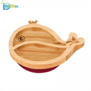En-gros de mâncăruri ieftine Bamboo Bamboo biodegradabile Bamboo placă de copil personalizat Baby bambus suction Bowl
