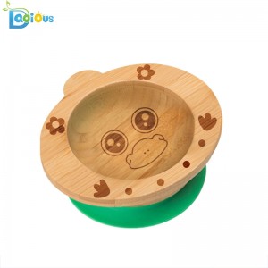 En-gros de mâncăruri ieftine Bamboo Bamboo biodegradabile Bamboo placă de copil personalizat Baby bambus suction Bowl