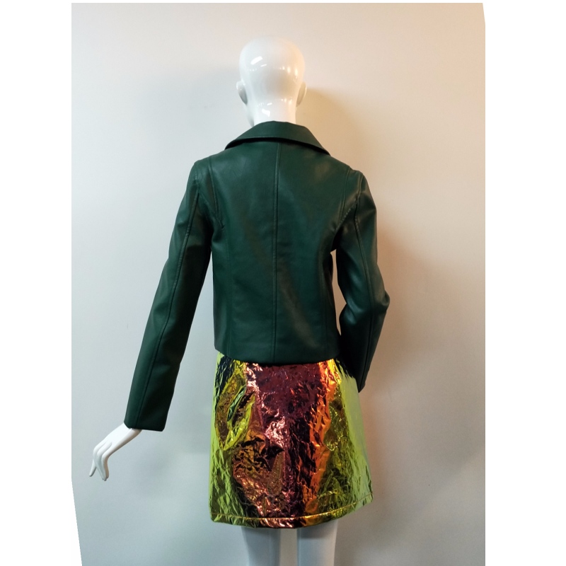 GREEN PU BICICLETĂ JACKET RLWPJ0002N