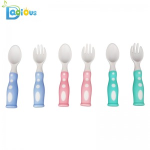 Design personalizat pentru alimente Grad PP Linguri pentru copii Baby Fork BPA Lingură de pregătire gratuită și furculiță pentru copil