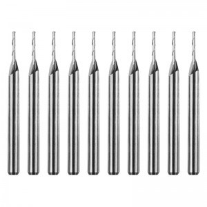 Bituri de frezare a carburilor, flauturi duble Carbură spirală Moara de capăt cu nasul plat Bit router CNC 1mm tăiere Dia.