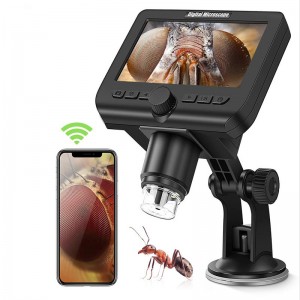 Microscop digital fără filă Măriri 1000X cu ecran de 4,3 inchi 8 lumini led pentru iPhone-uri Windows pentru copii Kits pentru studenți și adulți