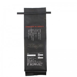 gusset lateral cravată de staniu finisat mat pe ambalajul supapelor de cafea