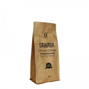 Ambalare simplă a cutiei de etanșare a sacului de cafea Kraft simplu