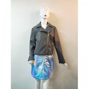 Jacheta neagră PU BLKER cu colecție pură RLWPJ0013N